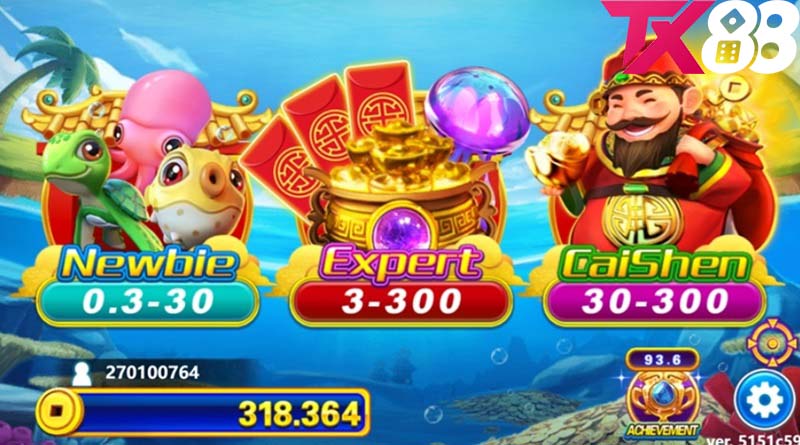 Hệ thống phòng chơi trong Cai Shen Fishing