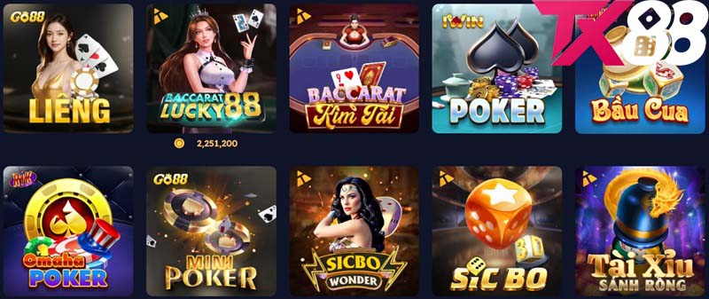 Top game đánh bài hấp dẫn nhất tại TX88